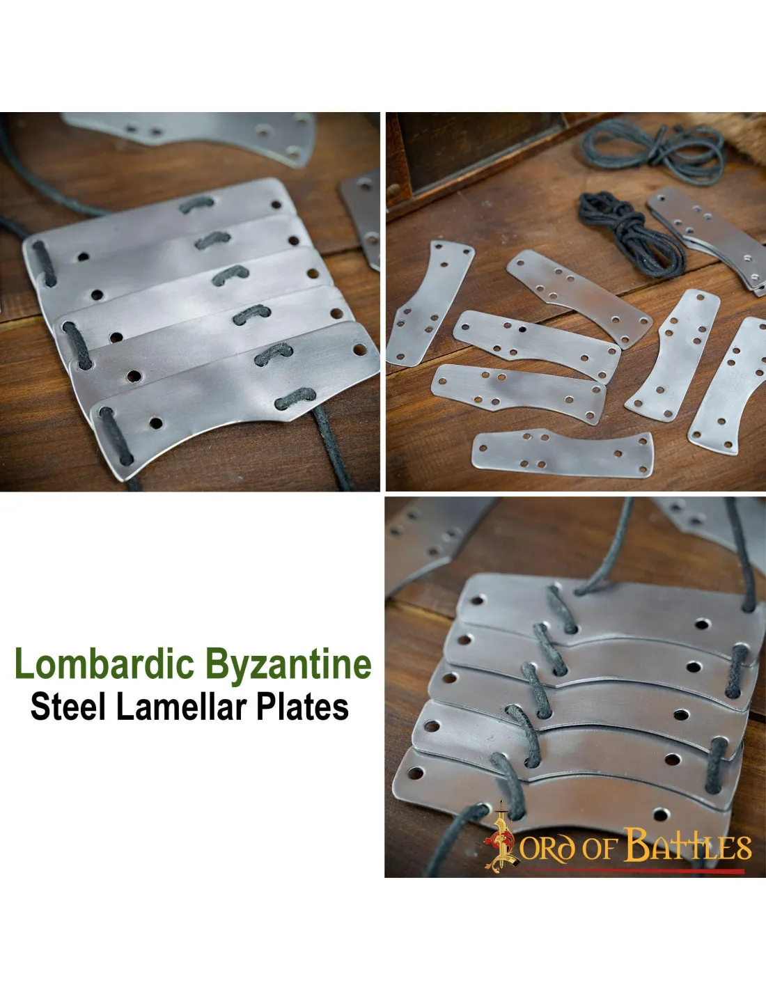 100 plaques à lattes en acier lombardes byzantines ⚔️ Boutique Épées