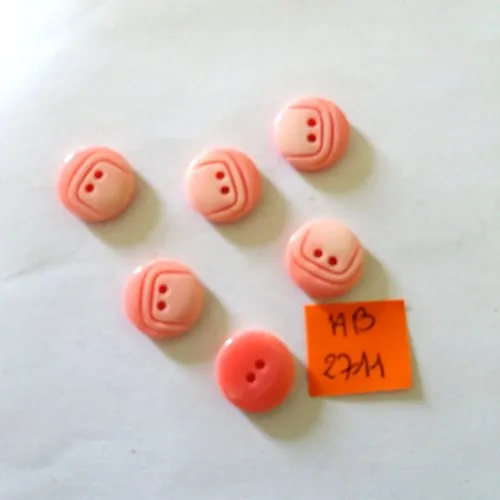 15 boutons en résine rose - 14mm - ab2711