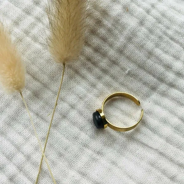Bague rosa perle en céramique