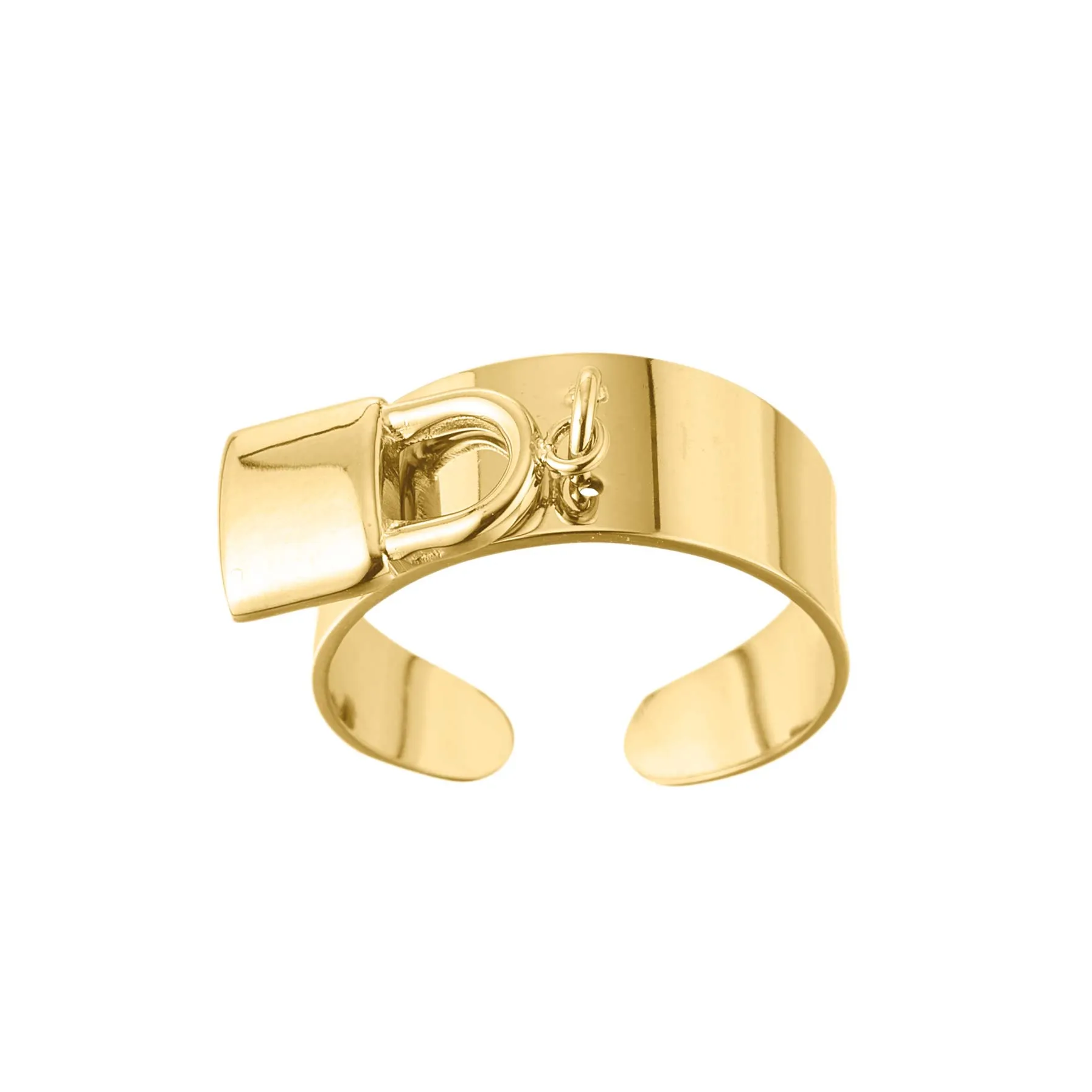 Gold Steel Secret Ring