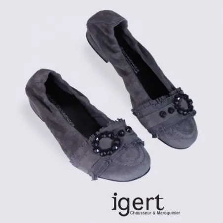 Ballerines cuir taupe K&S tendance I Igert Chausseur Dannemarie