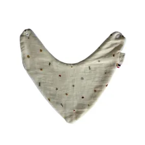 Bavoir bandana en éponge de bambou et double gaze de coton - Dance