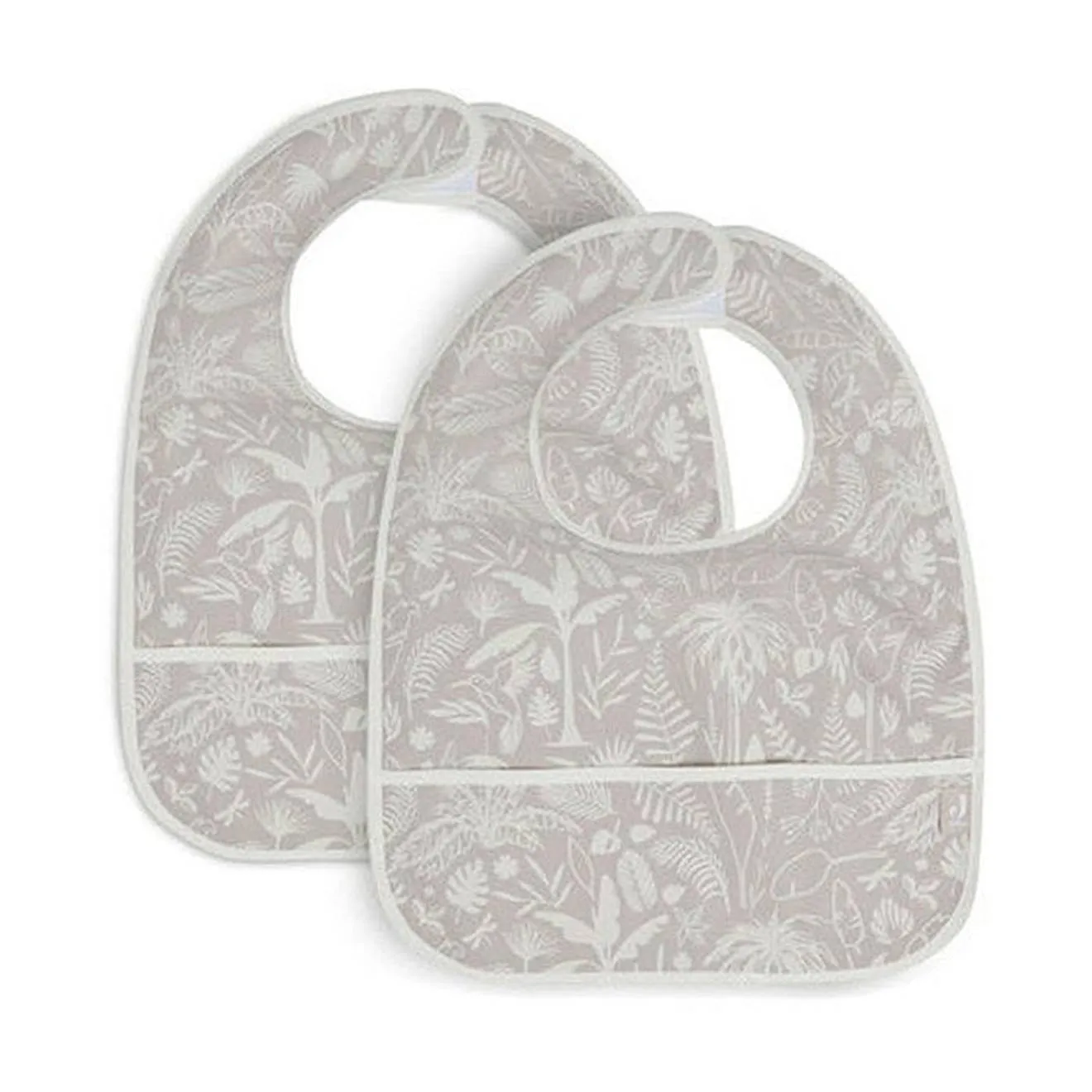Waterproof Botanical Nougat Bib (2pcs) - Grey