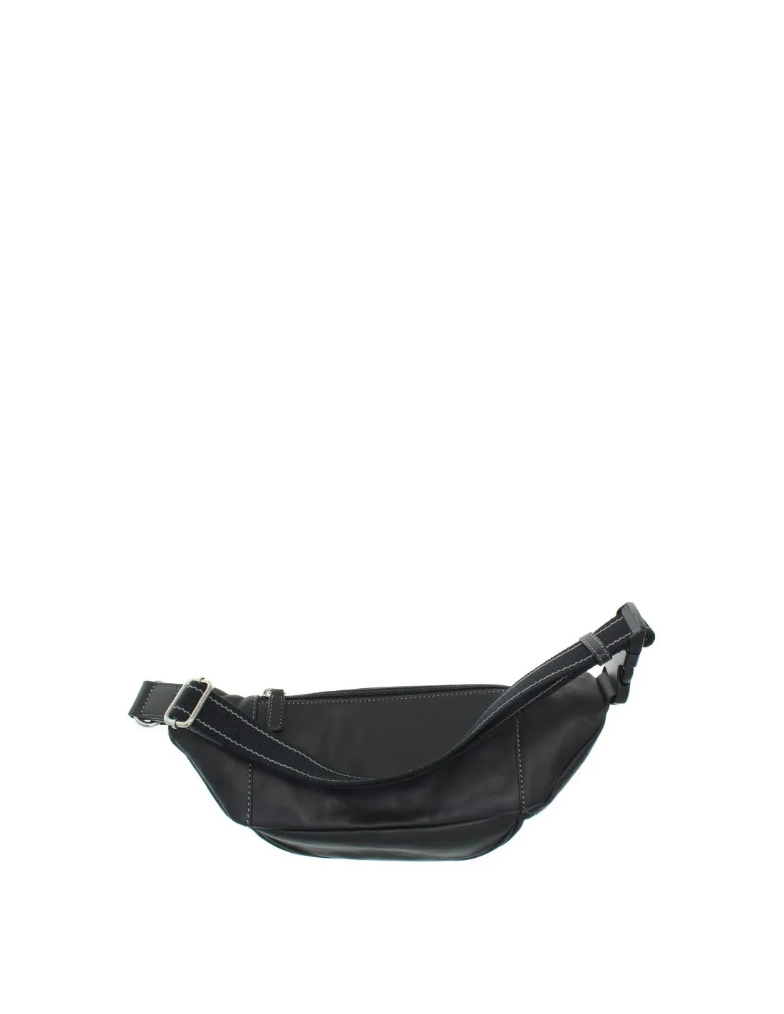 Black Leather Hexagonal Banana Bag 32*12*7 cm Ref 40899