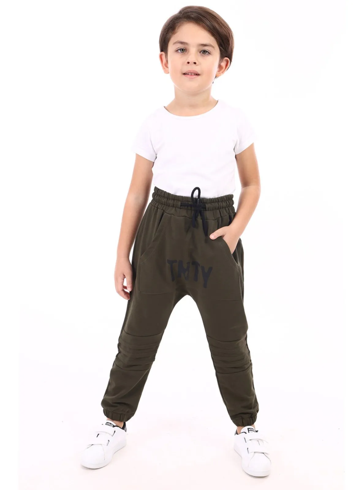Black - Navy Blue - Khaki - Boys` Sweatpants