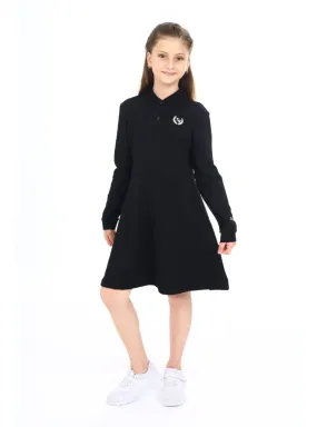 Black - Unlined - Girls` Dress
