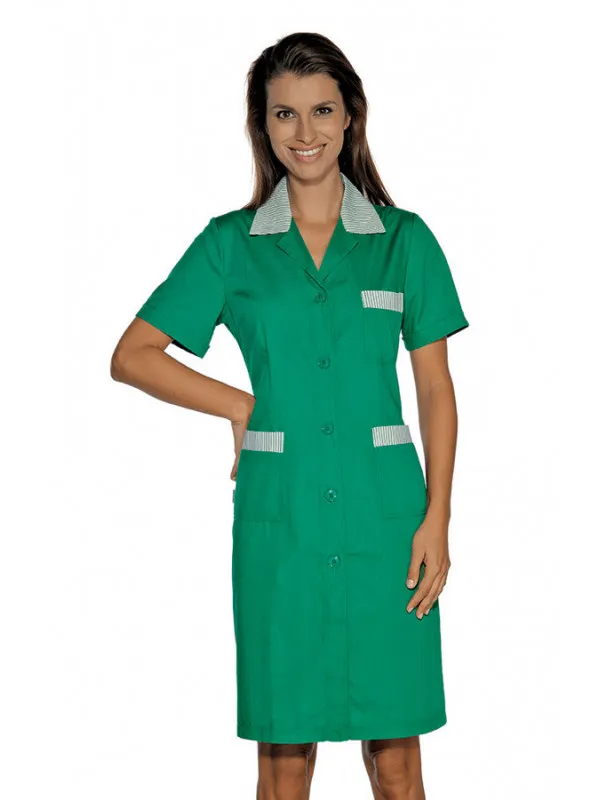 Striped green Positano short-sleeved work blouse