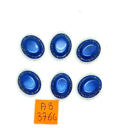 Blue resin buttons - 19x23mm - AB3766