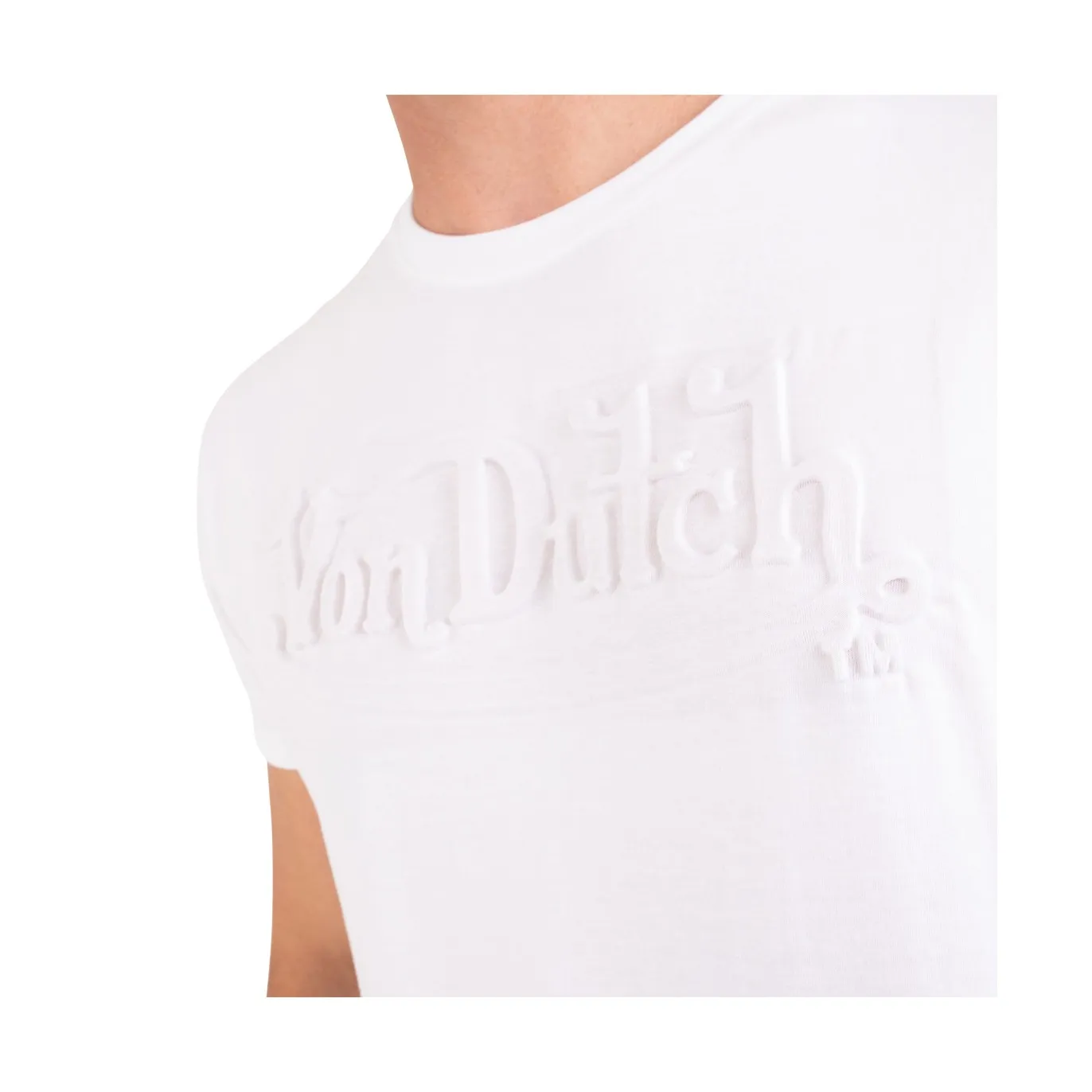 BOSS Homme White Regular Fit Round Neck Relief Effect T-Shirt | Vondutch