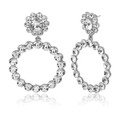 Boucles d'oreilles femme Grand Rond Cristal
