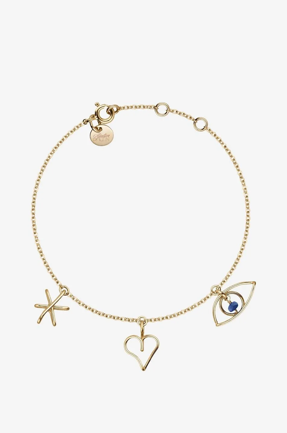 Bracelet charms en métal doré Signature Cocteau