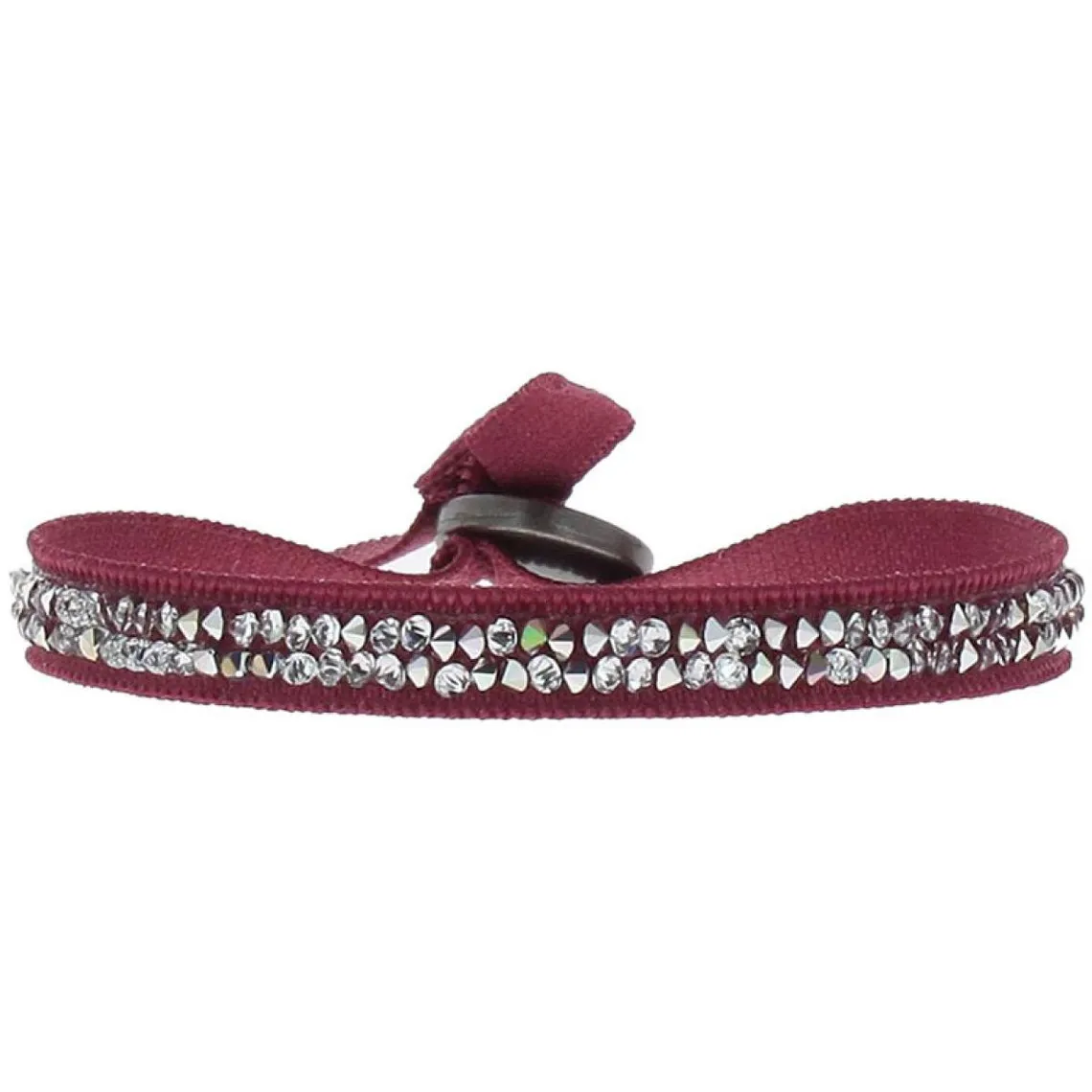 Bracelet Les Interchangeables A24934 - Bracelet Tissu Rouge Cristaux Swarovski Les Interchangeables | 3 Suisses
