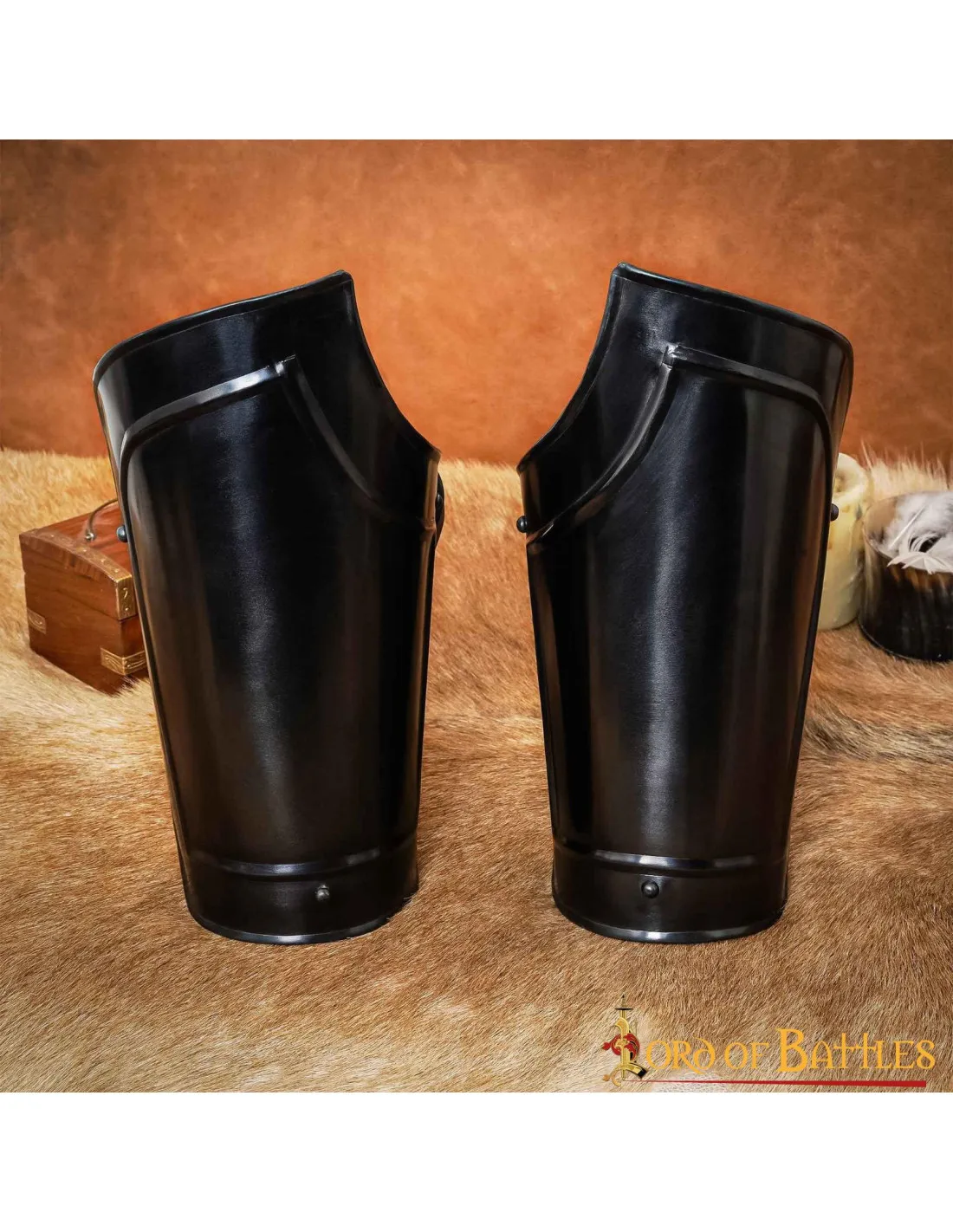 Brassards Médiévales Fantastiques, acier noir ⚔️ Boutique Épées