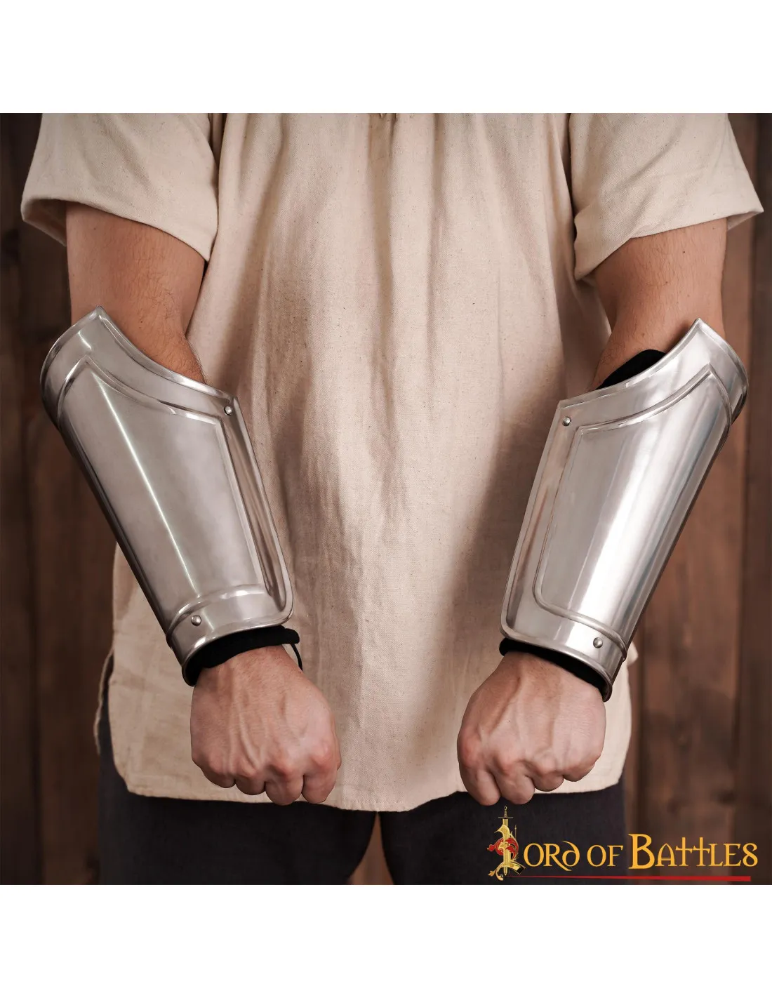 Brassards médiévaux fantaisie en acier, finition polie ⚔️ Boutique Épées