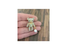 Broche ourson à la perle