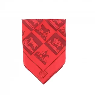 Carré Hermès 40 Chevaux Soie Rouge