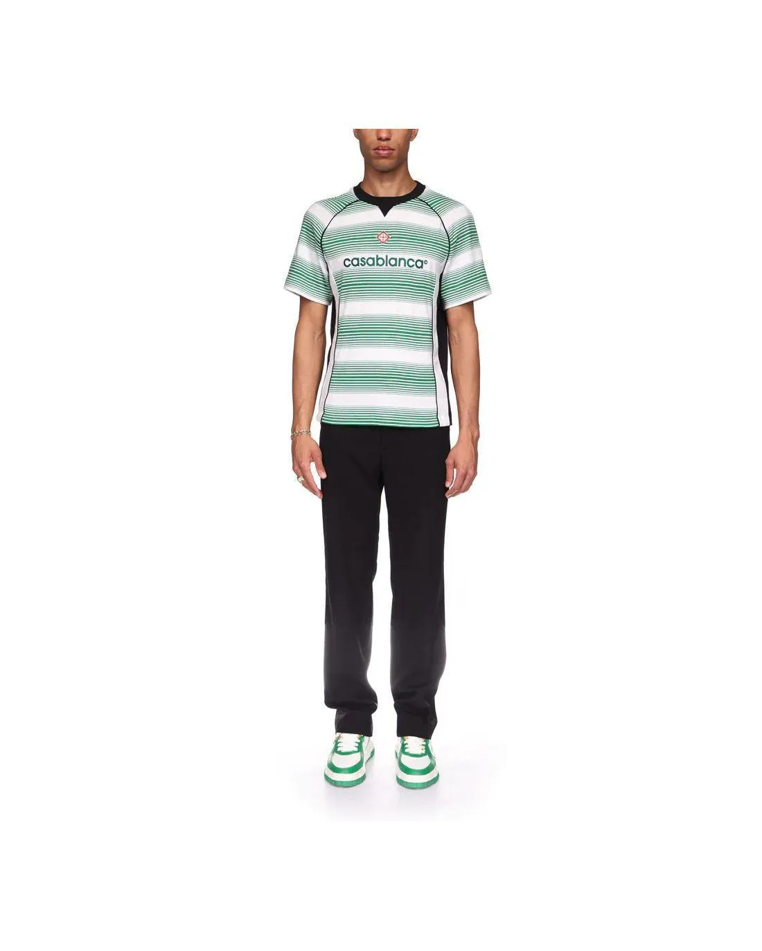 Casablanca Paris T-Shirt with Gradient Stripe Panels at Chez Maman Rouen.