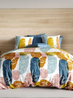 Cotton Paloma Orange Duvet Cover + 2 Pillowcases 65x65 cm