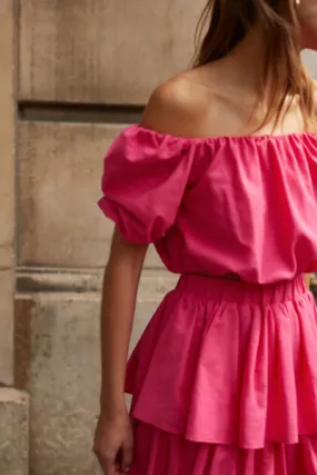Fuchsia cotton Lea crop top