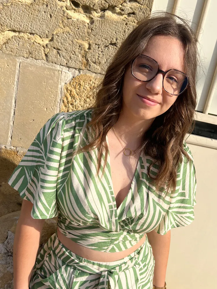 Crop Top vert et banc LIRIA - Prêt à porter femme Cléstyle XXS à 6XL M Couleur VERT