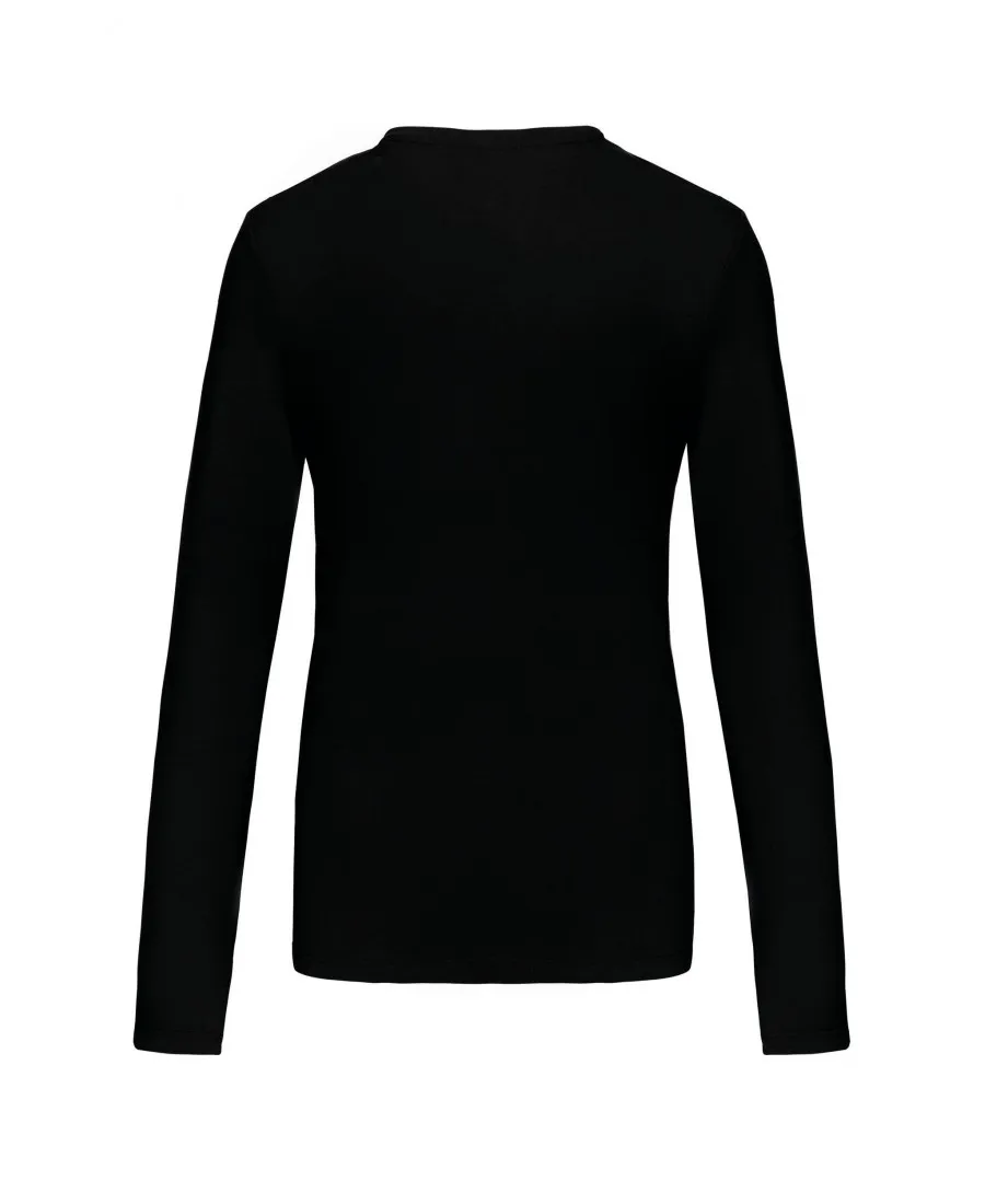 Customized women's long sleeve V-neck t-shirt