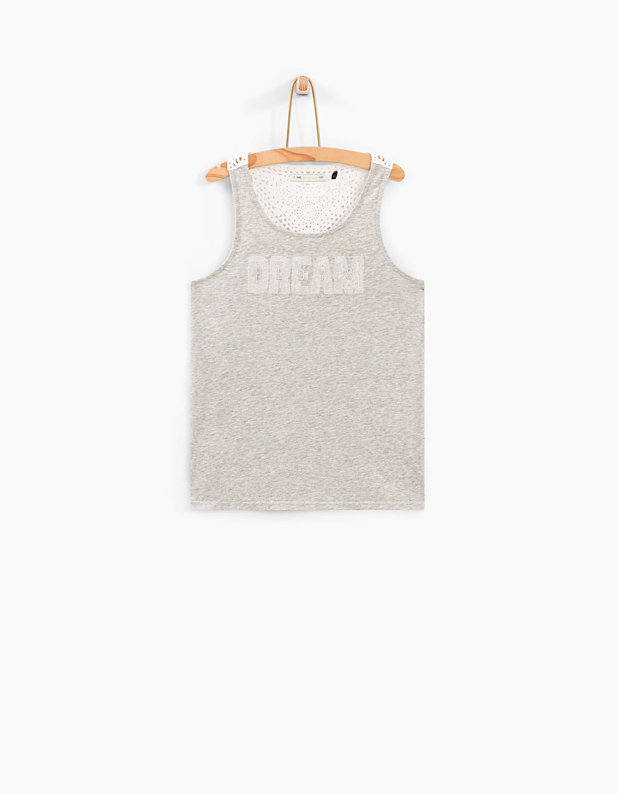 Débardeur gris chiné brodé DREAM HLDYS fille