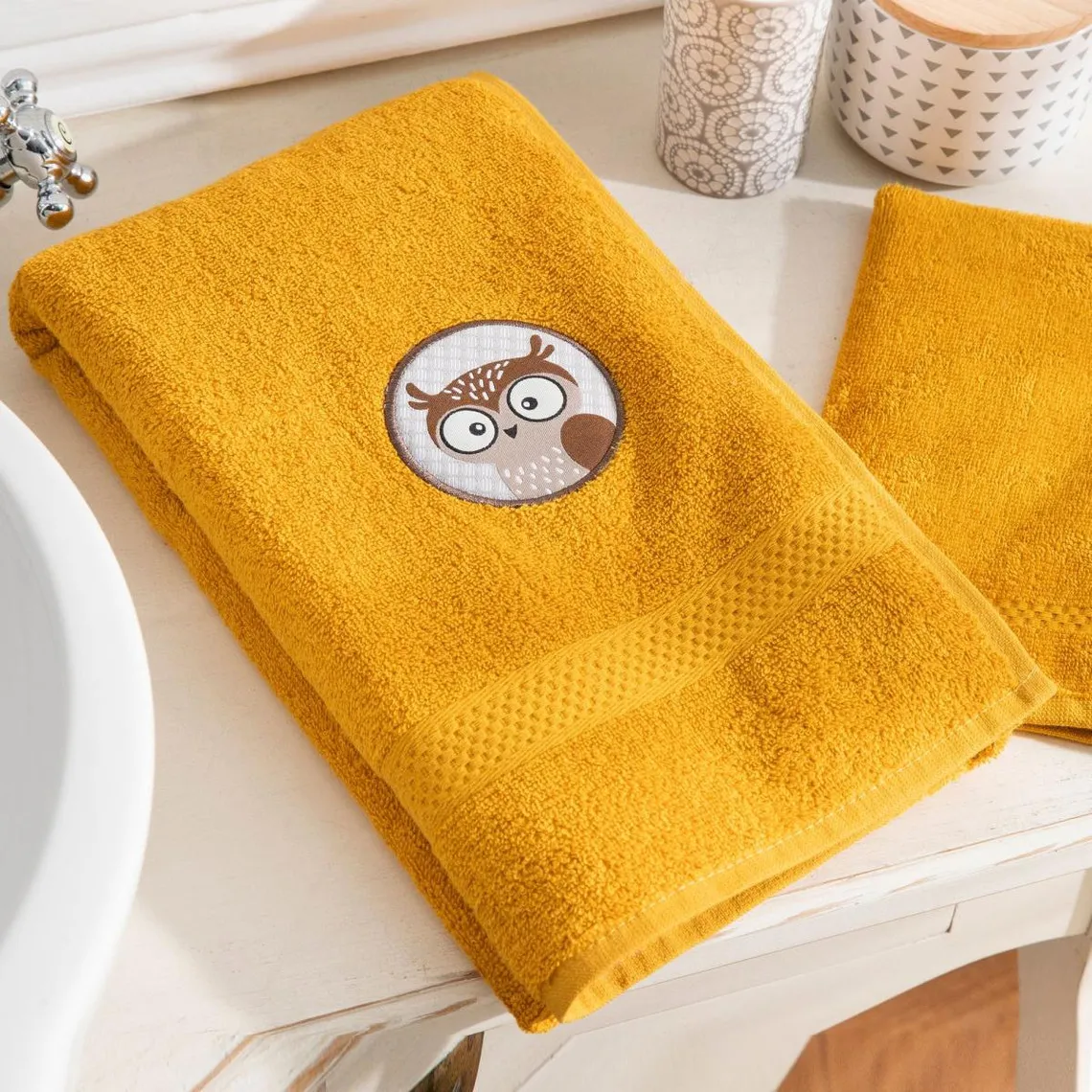 Drap de bain en coton PETITES BETES mimosa | 3 Suisses
