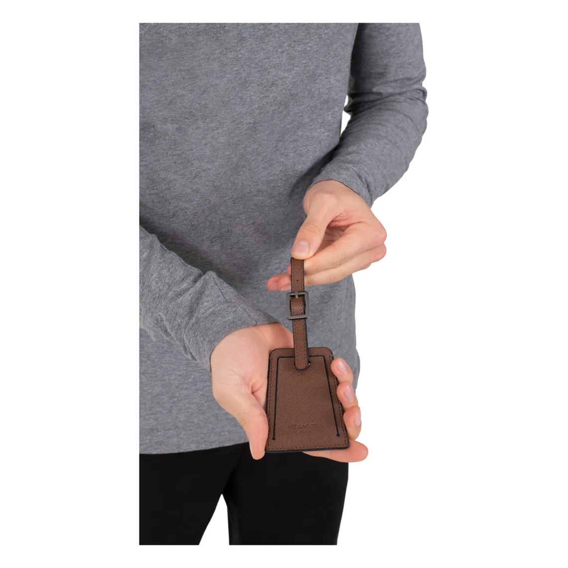 Étiquette de bagage Cuir DANDY Marron | 3 Suisses