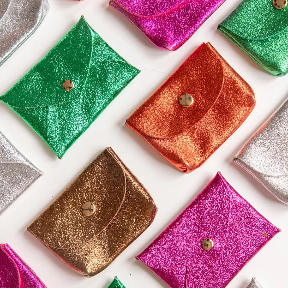 Emerald Green Leather Envelope Wallet by Maison Suzanne - Le Petit Souk