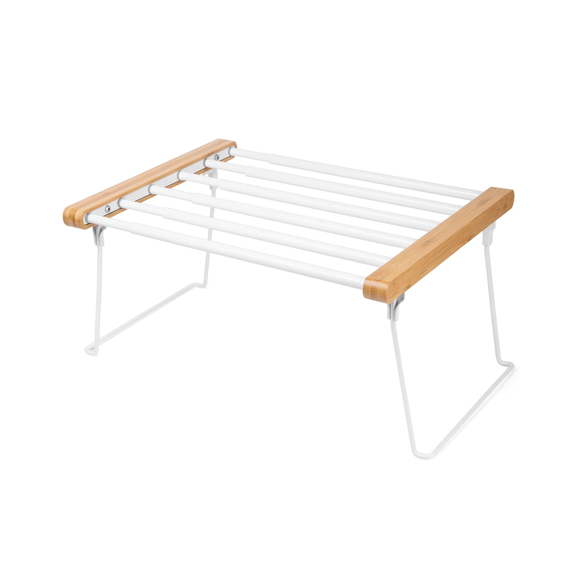 Etagère extensible en métal et bambou Xtend blanche