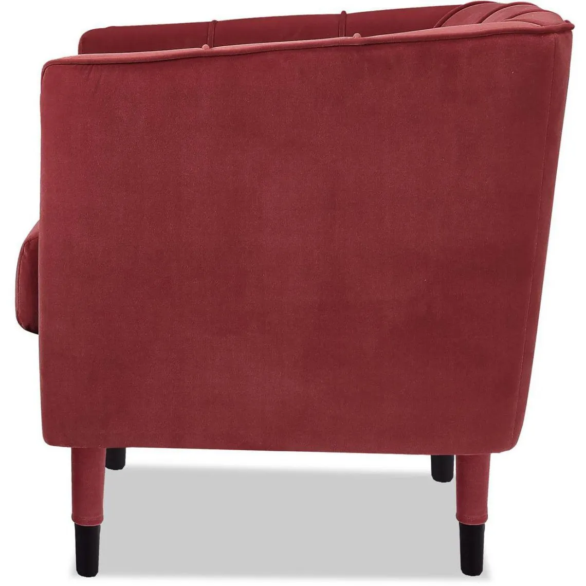 Fauteuil en tissu avec des pieds en bois BALTIMORE Rouge  | 3 Suisses