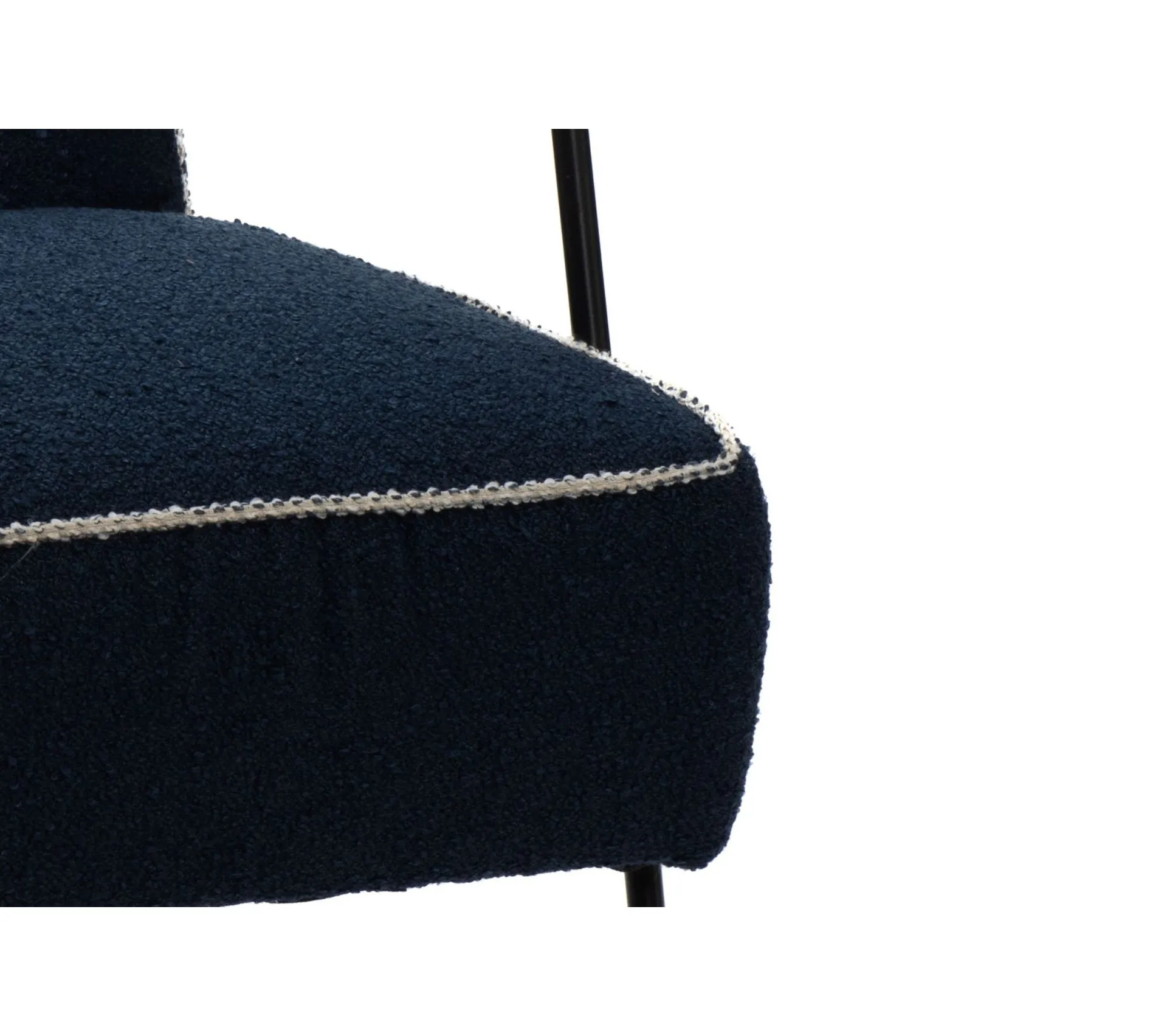 Fauteuil Vintage En Tissu Uni Et Pieds Métal - Sintra