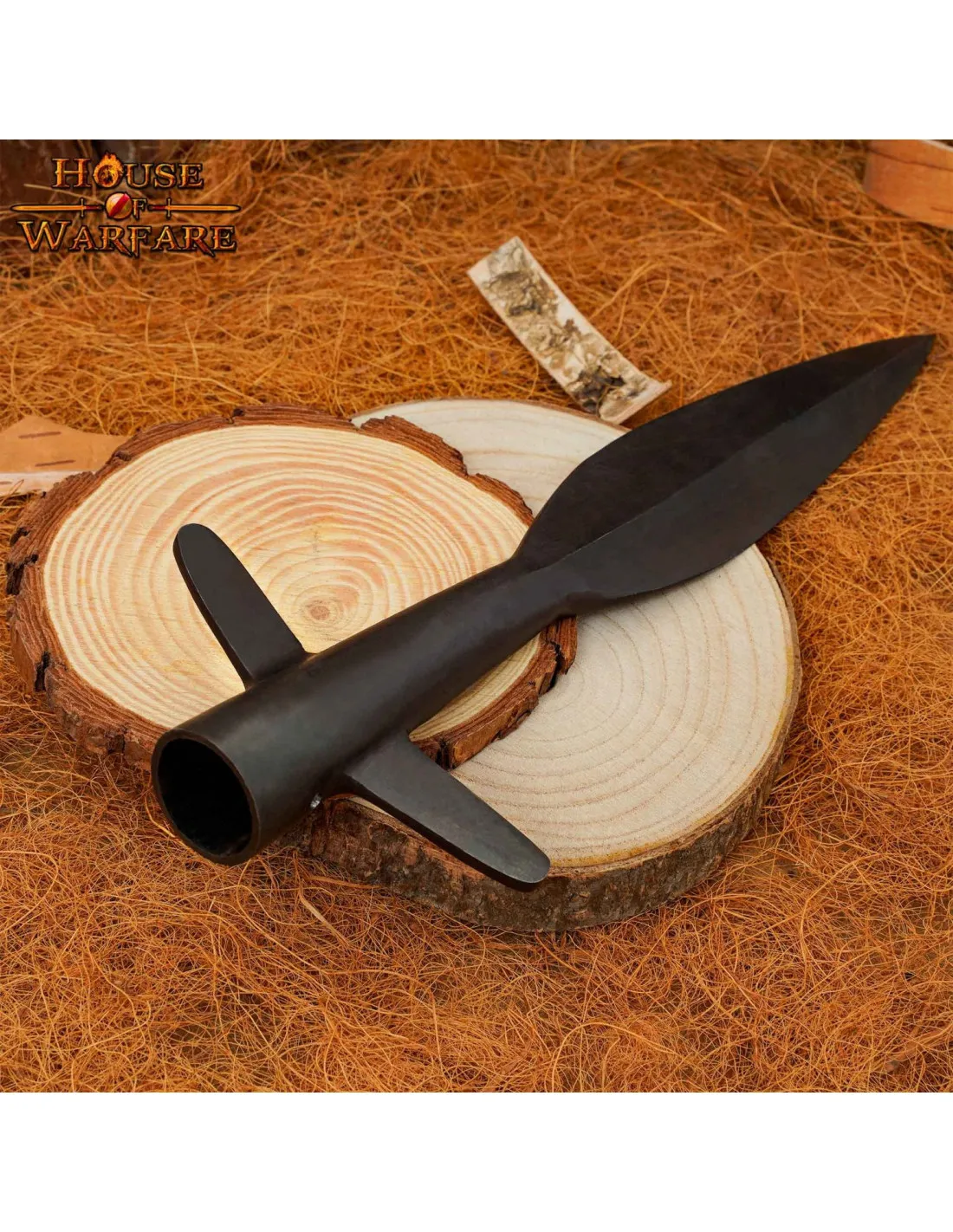 Fer de lance médiéval ailé en acier (30,4 cm.) ⚔️ Boutique Épées