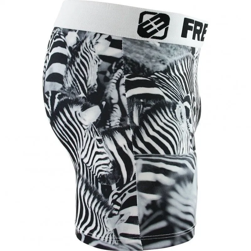 FREEGUN Men's Microfiber Zebra Print Black White Premium Boxer Shorts