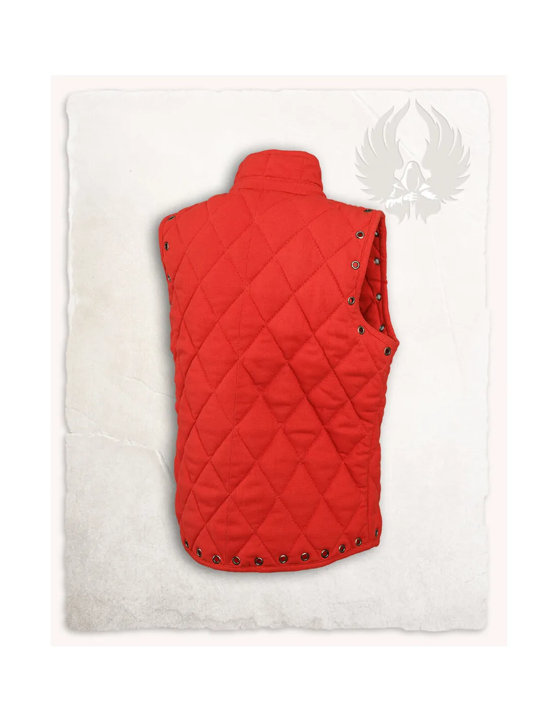Gambeson médiéval Arthur rouge sur toile ⚔️ Boutique Épées