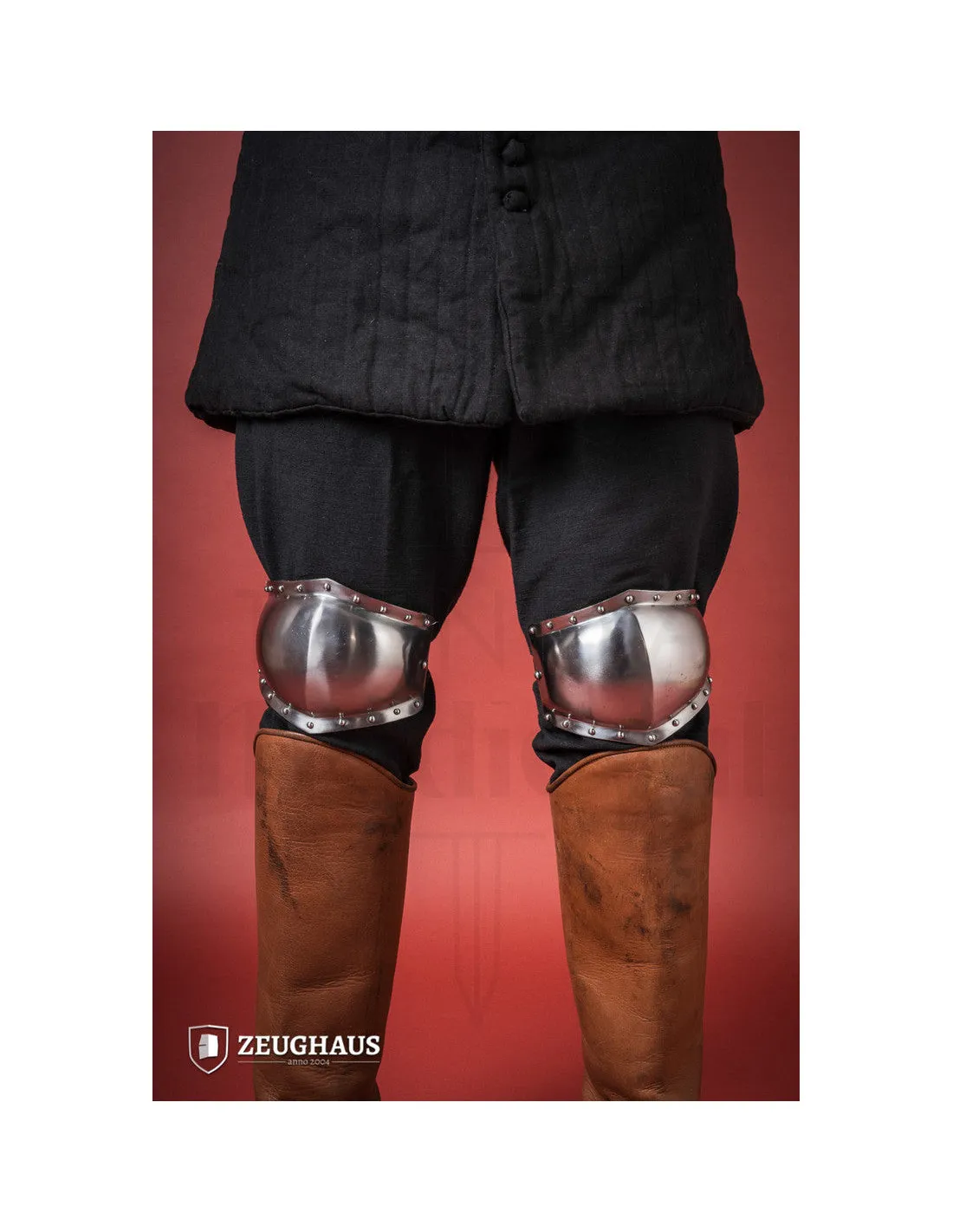 Genouillères médiévales en acier poli, XIVe siècle ⚔️ Boutique Épées