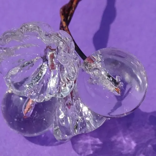 Glass headpins, lampwork, Murano glass, pearl.4904