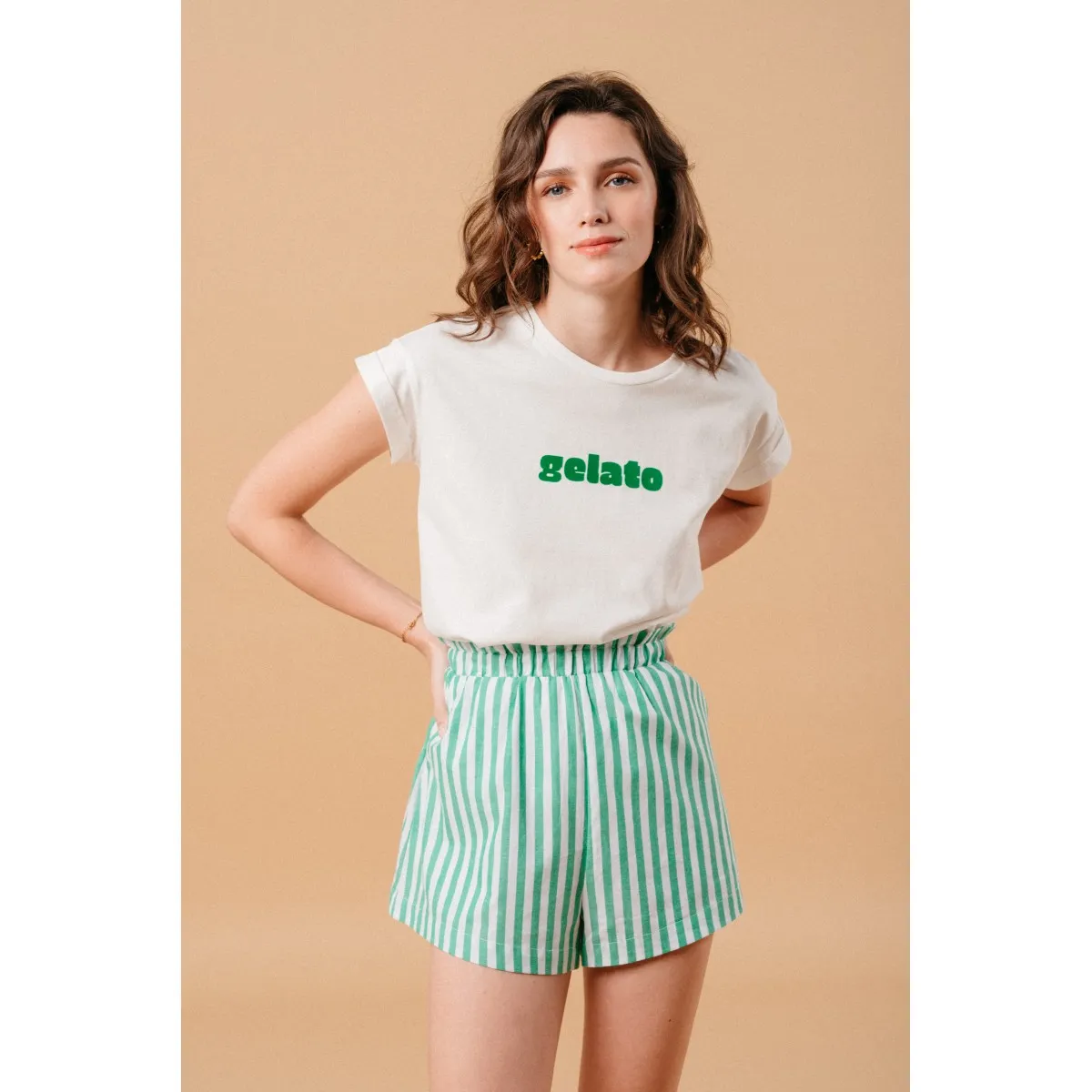 Grace et Mila - T-shirt femme blanc Gelato