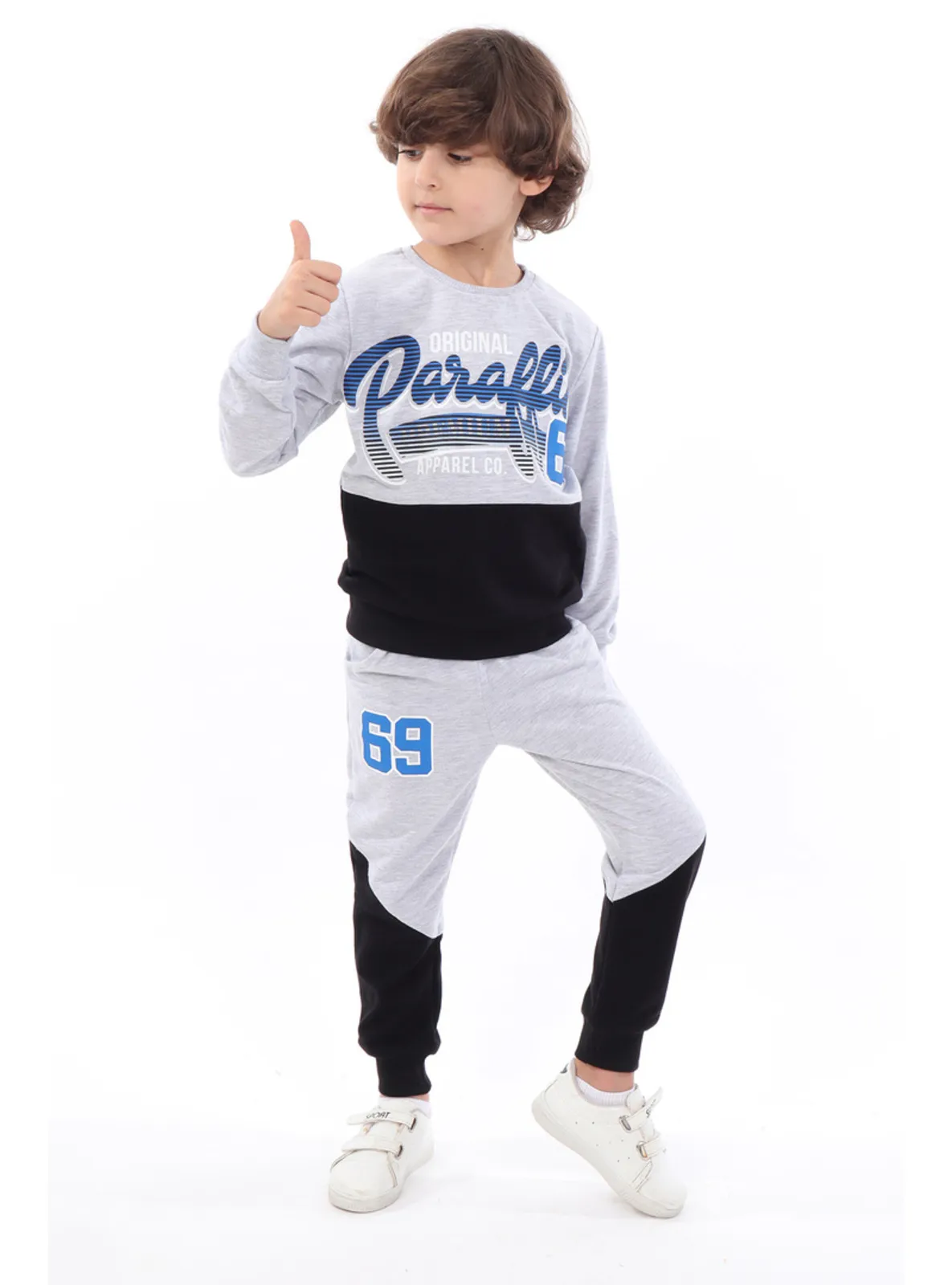 Green - Mustard - Gray Melange - Boys` Suit