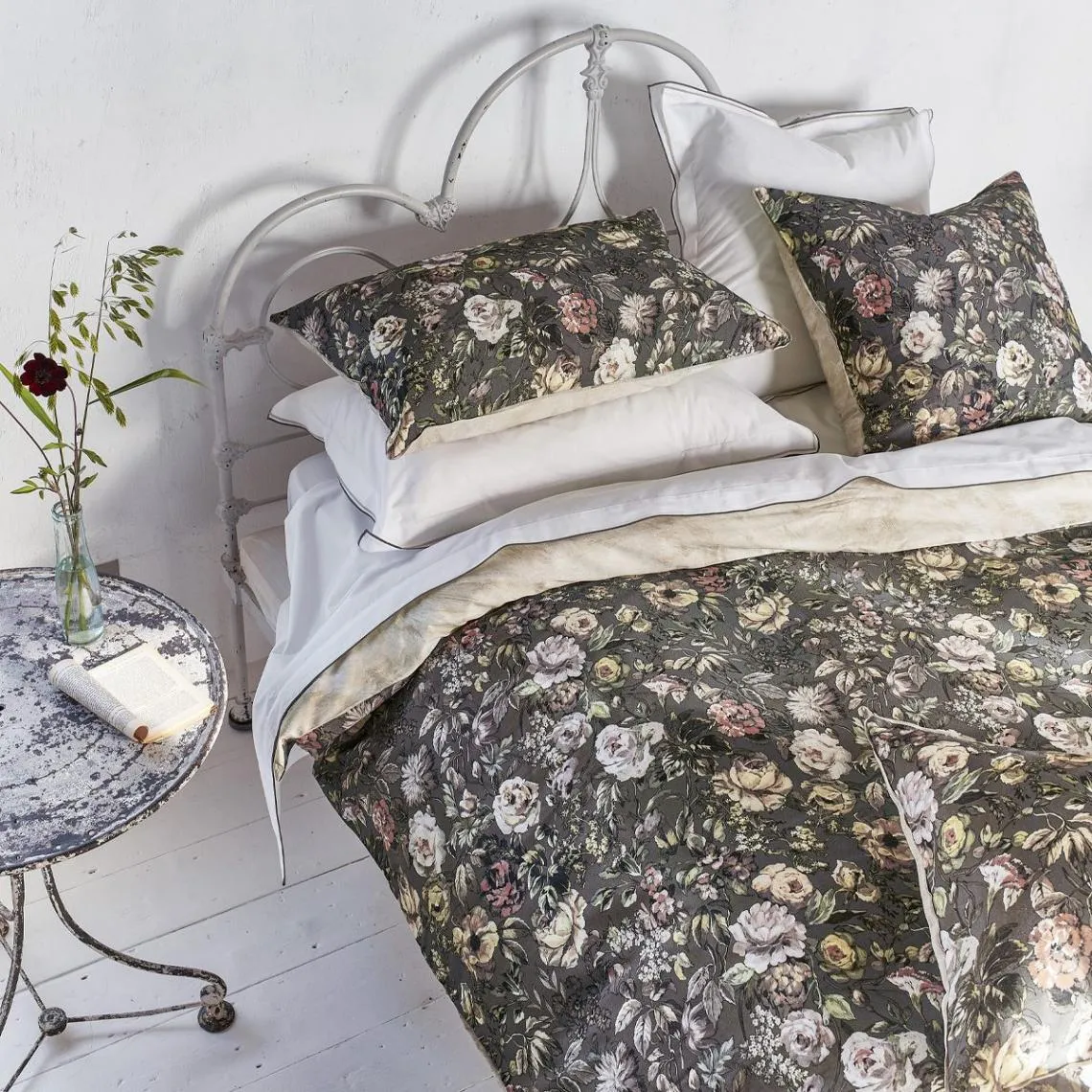 Housse de couette imprimée MANSUR en satin de coton marron | 3 Suisses