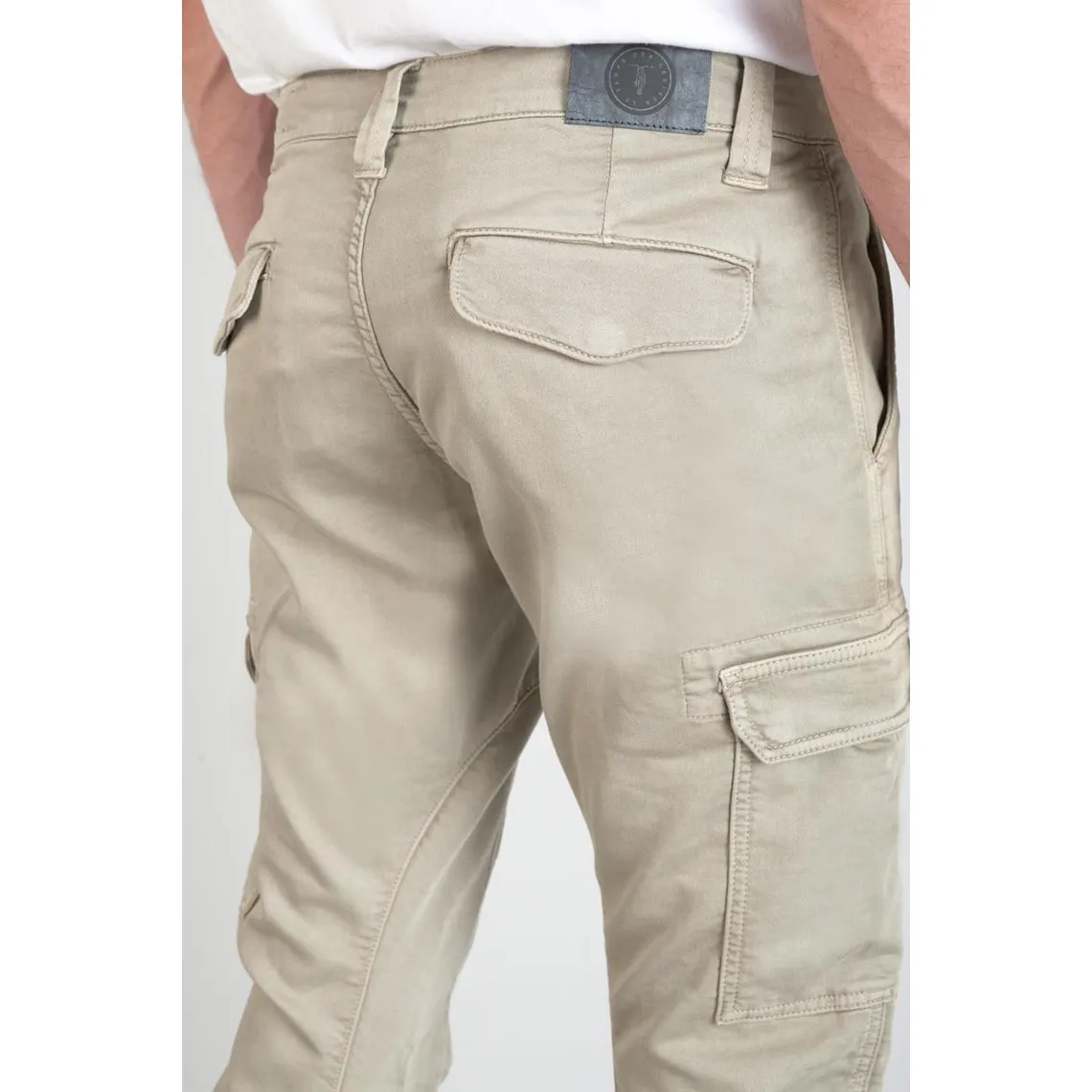 Koge Army Jogg tapered arqué beige blanc en coton | 3 Suisses