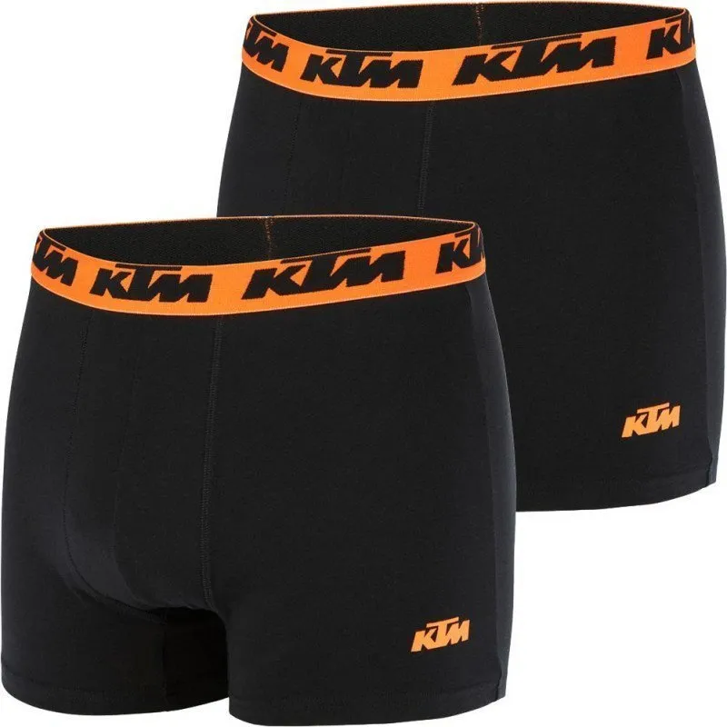 KTM Men's Cotton Boxer Briefs 2-Pack Black