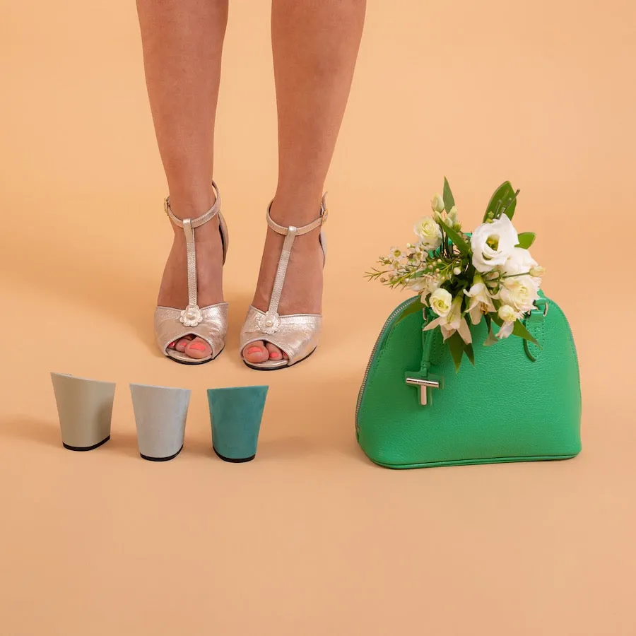 Lanières fleurs dorées avec perle