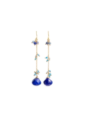 LILO  Boucles d'oreille pendentif perle Julia L - Bleu