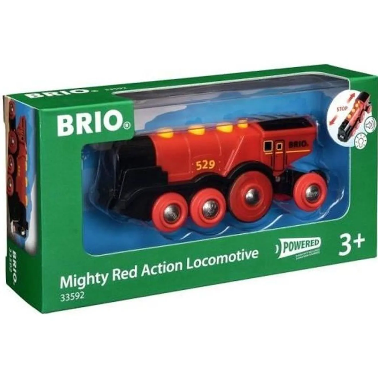 Locomotive Rouge Puissante à piles BRIO - Circuit de train en bois - Ravensburger - Dès 3 ans - 33592 vert - Brio