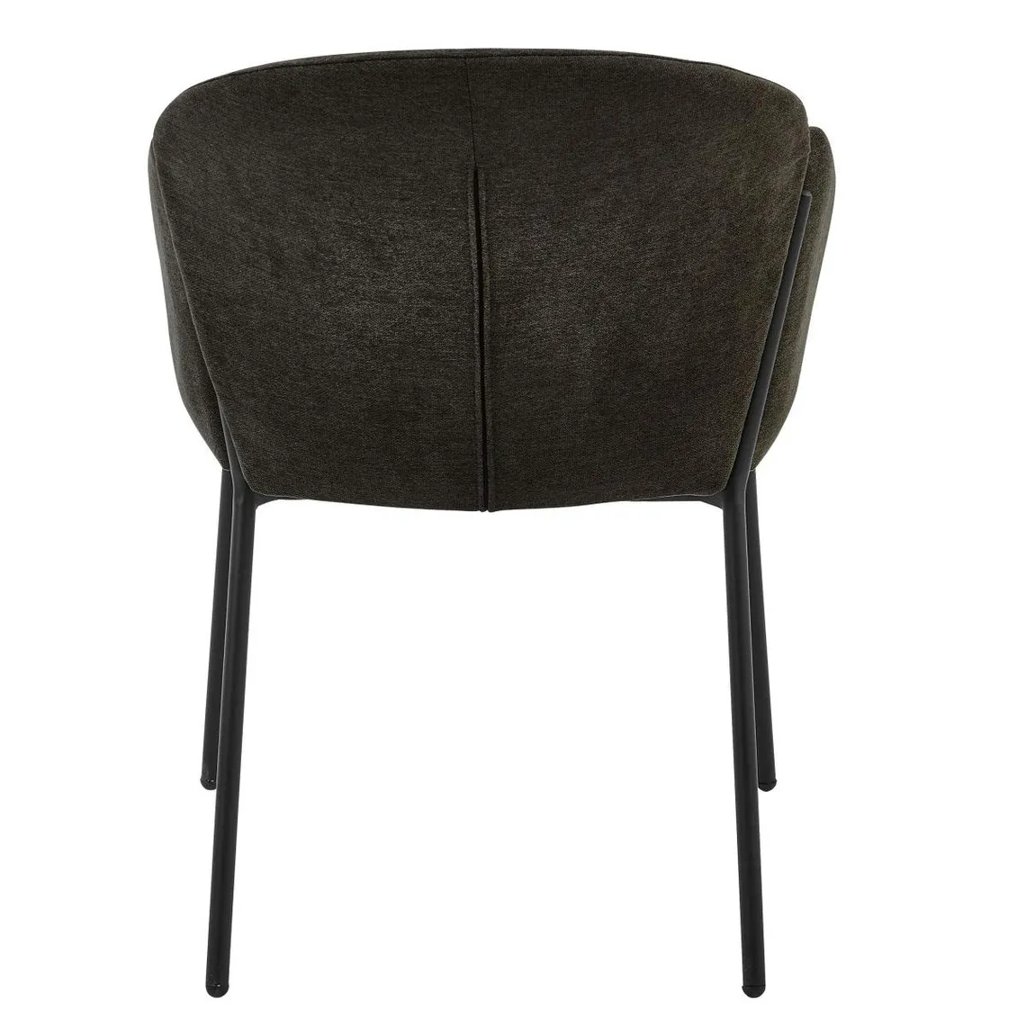 lot de 2 fauteuils de table en tissu chevron Gris souris et métal noir | 3 Suisses