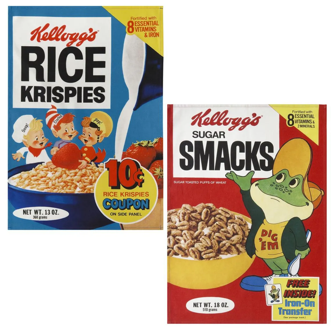 Lot de 2 torchons en coton, Kellogg's Krispies Smacks 50x75 cm | 3 Suisses