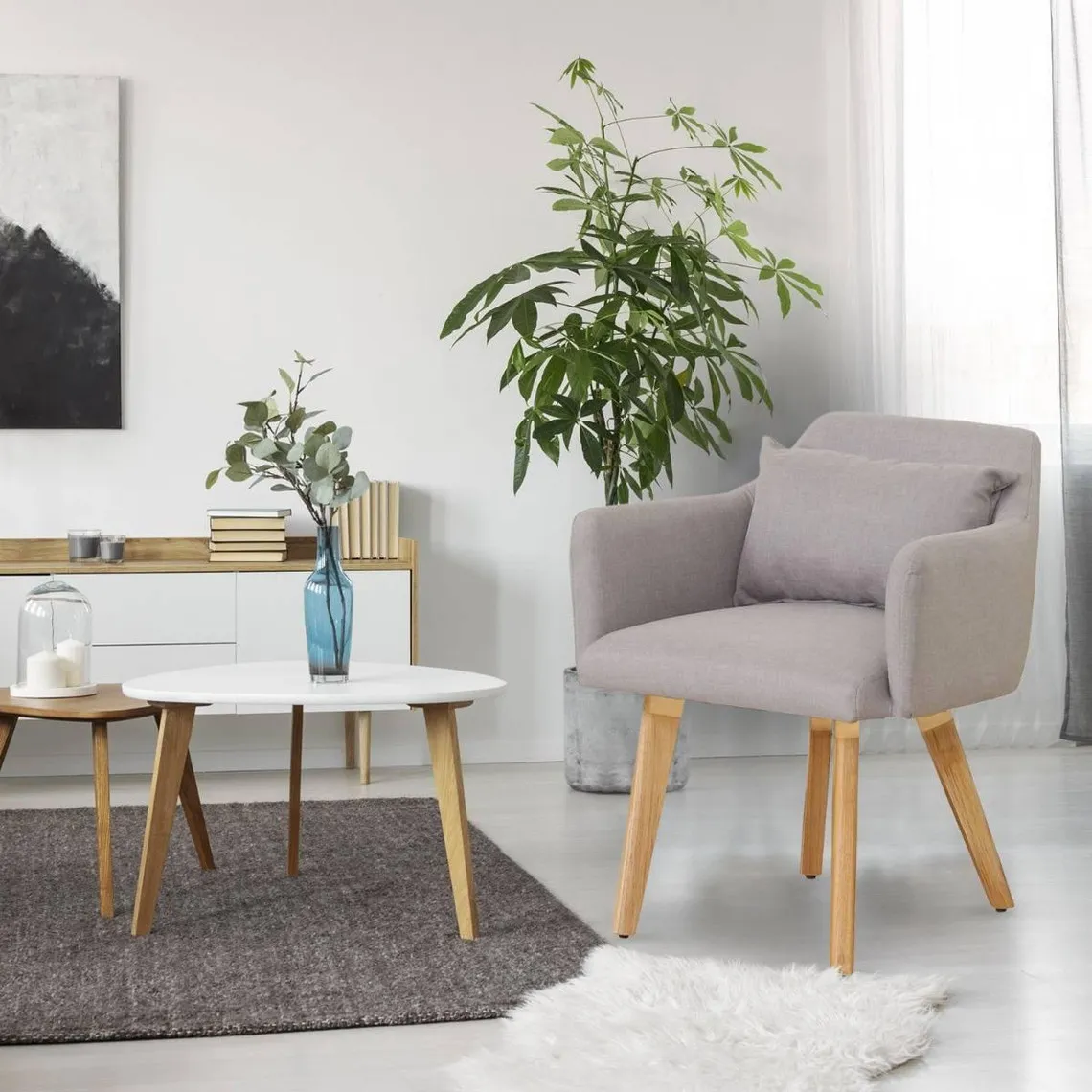 Lot de 20 chaises / fauteuils scandinaves Gybson Tissu Beige | 3 Suisses