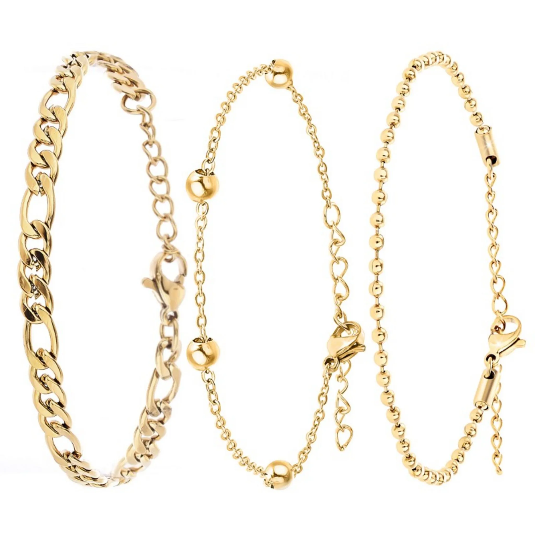  Lot de 3 bracelets SC Bohème en Acier Finement doré