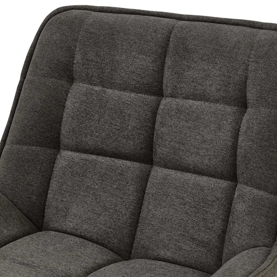 lot de 4 fauteuils de bar en tissu Gris souris et métal noir | 3 Suisses